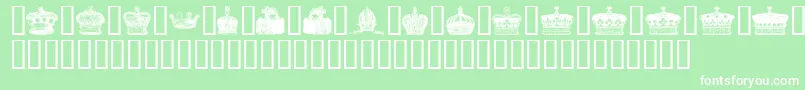 Crowns Font – White Fonts on Green Background