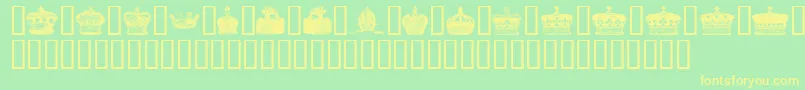 Crowns-Schriftart – Gelbe Schriften auf grünem Hintergrund