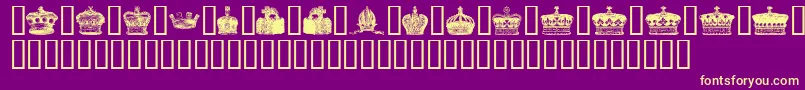 Crowns Font – Yellow Fonts on Purple Background