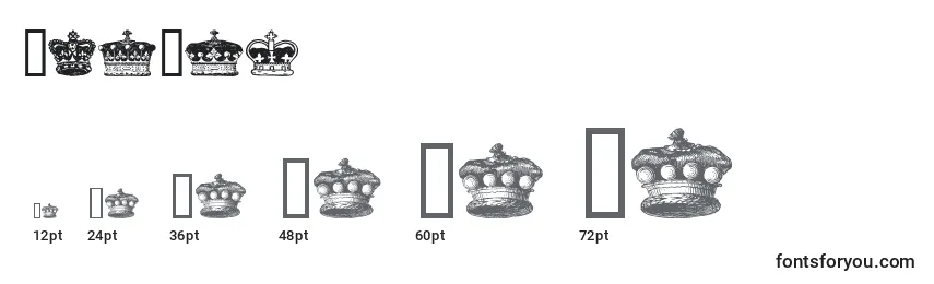 Tamanhos de fonte Crowns