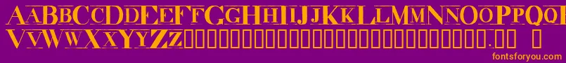 DecadenceItdCondensedMarquee Font – Orange Fonts on Purple Background