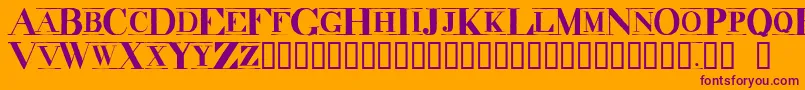 DecadenceItdCondensedMarquee Font – Purple Fonts on Orange Background