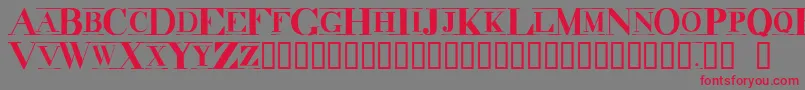 DecadenceItdCondensedMarquee Font – Red Fonts on Gray Background