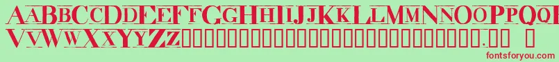 DecadenceItdCondensedMarquee Font – Red Fonts on Green Background