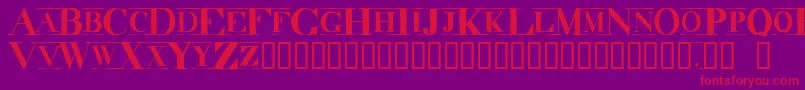 DecadenceItdCondensedMarquee Font – Red Fonts on Purple Background