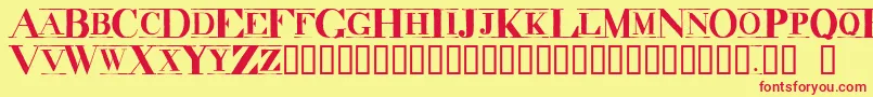 Шрифт DecadenceItdCondensedMarquee – красные шрифты на жёлтом фоне