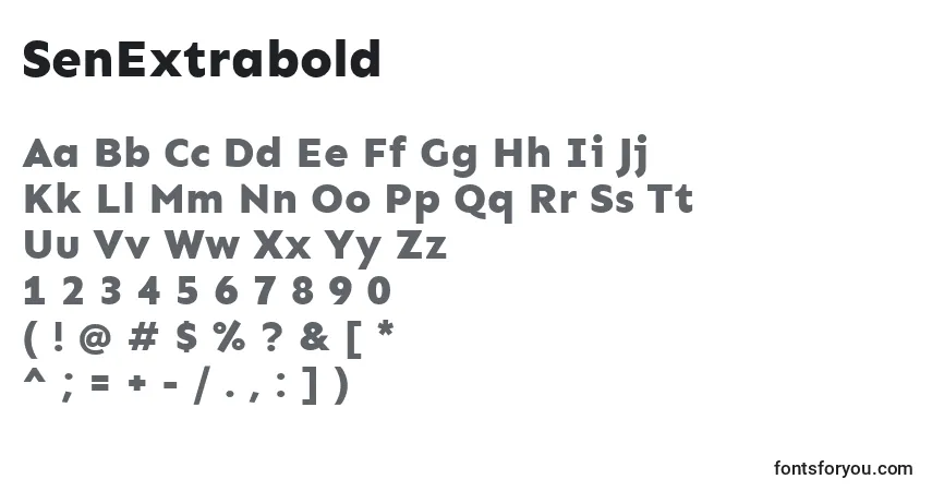 Fuente SenExtrabold (79675) - alfabeto, números, caracteres especiales