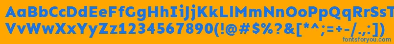 SenExtrabold Font – Blue Fonts on Orange Background