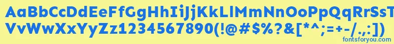 フォントSenExtrabold – 青い文字が黄色の背景にあります。