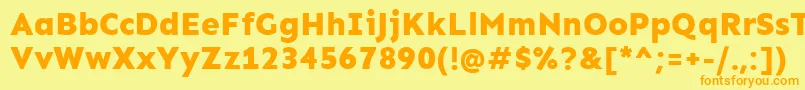 フォントSenExtrabold – オレンジの文字が黄色の背景にあります。