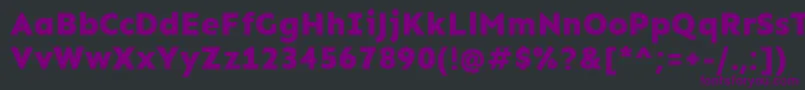 Czcionka SenExtrabold – fioletowe czcionki na czarnym tle