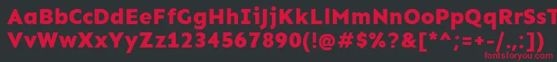 SenExtrabold Font – Red Fonts on Black Background