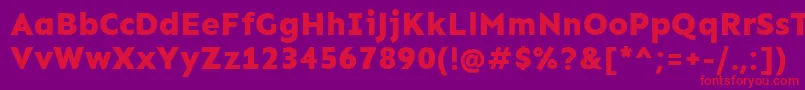 SenExtrabold-Schriftart – Rote Schriften auf violettem Hintergrund