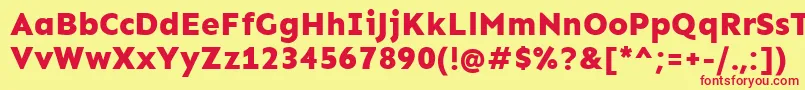 Czcionka SenExtrabold – czerwone czcionki na żółtym tle