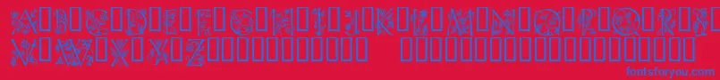 EveInitials Font – Blue Fonts on Red Background