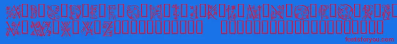 EveInitials Font – Red Fonts on Blue Background