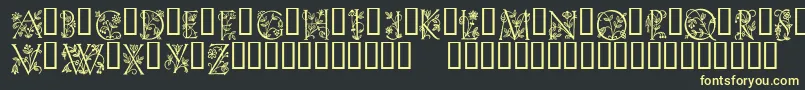 EveInitials Font – Yellow Fonts on Black Background