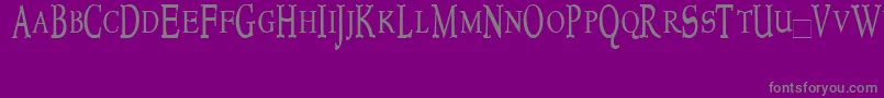 Newstyletitlingcondensed-Schriftart – Graue Schriften auf violettem Hintergrund