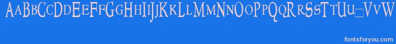 フォントNewstyletitlingcondensed – ピンクの文字、青い背景
