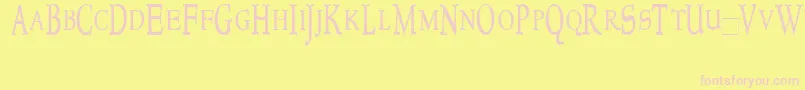 Newstyletitlingcondensed Font – Pink Fonts on Yellow Background