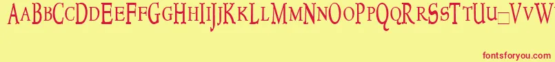 Newstyletitlingcondensed Font – Red Fonts on Yellow Background