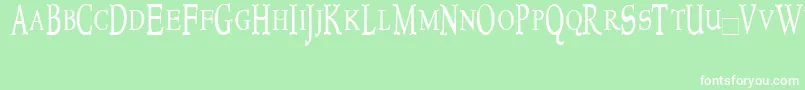 フォントNewstyletitlingcondensed – 緑の背景に白い文字