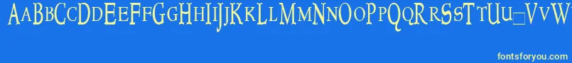 Newstyletitlingcondensed Font – Yellow Fonts on Blue Background