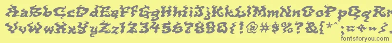 Incense Font – Gray Fonts on Yellow Background
