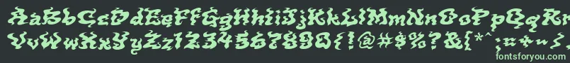 フォントIncense – 黒い背景に緑の文字