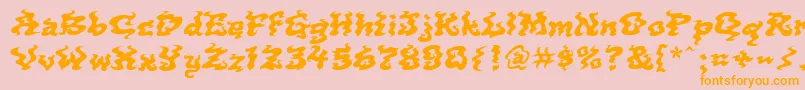 Incense Font – Orange Fonts on Pink Background