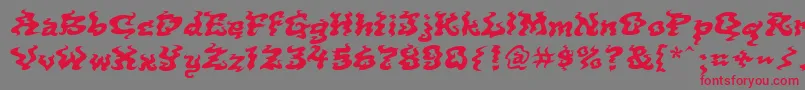 Incense Font – Red Fonts on Gray Background