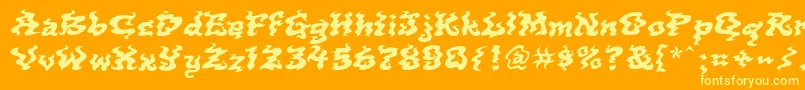 フォントIncense – オレンジの背景に黄色の文字