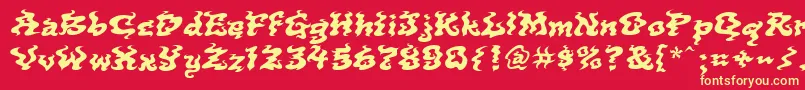 Incense Font – Yellow Fonts on Red Background