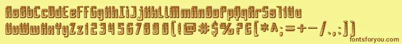 SfPiezolectricSfx Font – Brown Fonts on Yellow Background