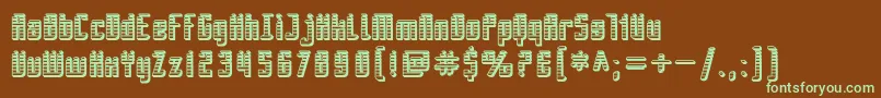 SfPiezolectricSfx Font – Green Fonts on Brown Background