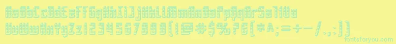 SfPiezolectricSfx Font – Green Fonts on Yellow Background