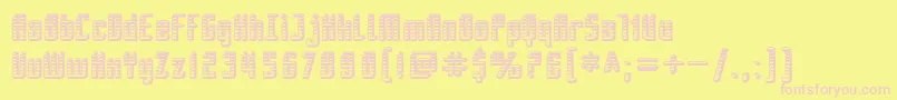 Czcionka SfPiezolectricSfx – różowe czcionki na żółtym tle