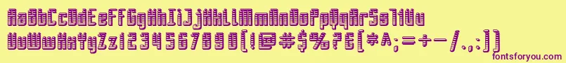 フォントSfPiezolectricSfx – 紫色のフォント、黄色の背景