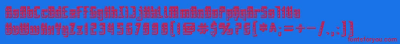 SfPiezolectricSfx Font – Red Fonts on Blue Background
