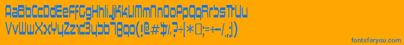 HorsepowerRegular Font – Blue Fonts on Orange Background