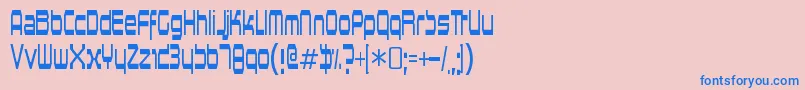 フォントHorsepowerRegular – ピンクの背景に青い文字