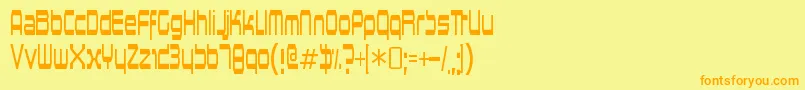 HorsepowerRegular Font – Orange Fonts on Yellow Background