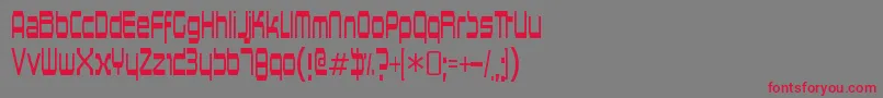 フォントHorsepowerRegular – 赤い文字の灰色の背景