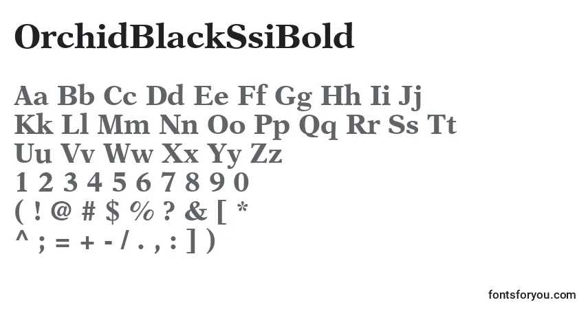 Шрифт OrchidBlackSsiBold – алфавит, цифры, специальные символы