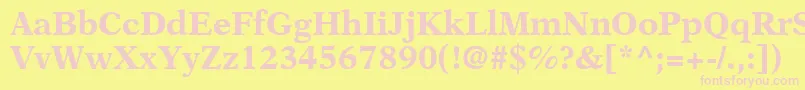OrchidBlackSsiBold-Schriftart – Rosa Schriften auf gelbem Hintergrund