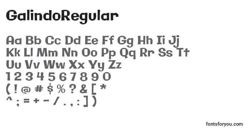 Fuente GalindoRegular - alfabeto, números, caracteres especiales