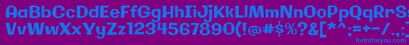 フォントGalindoRegular – 紫色の背景に青い文字