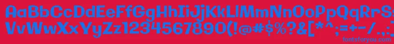 フォントGalindoRegular – 赤い背景に青い文字