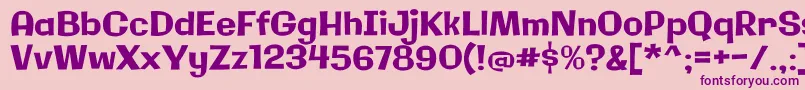 Fonte GalindoRegular – fontes roxas em um fundo rosa