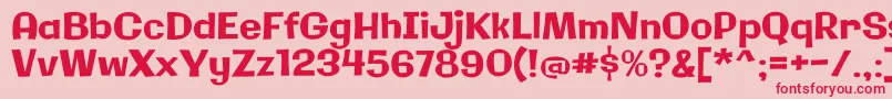 フォントGalindoRegular – ピンクの背景に赤い文字